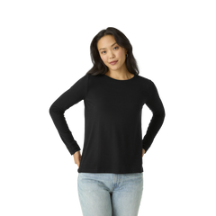 Women's Merino Wool Blend Crew Neck Long Sleeve T-Shirt