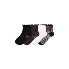 Women's Ruffle Rib Quarter Sock 4-Pack