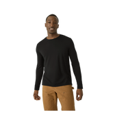 Men's Merino Wool Blend Crew Neck Long Sleeve T-Shirt