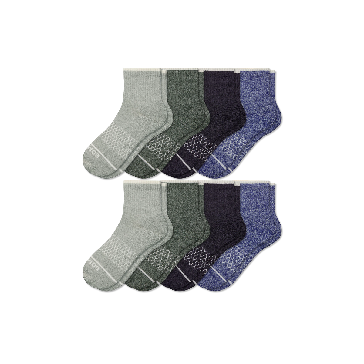 Men's Merino Wool Blend Quarter Sock 8-Pack