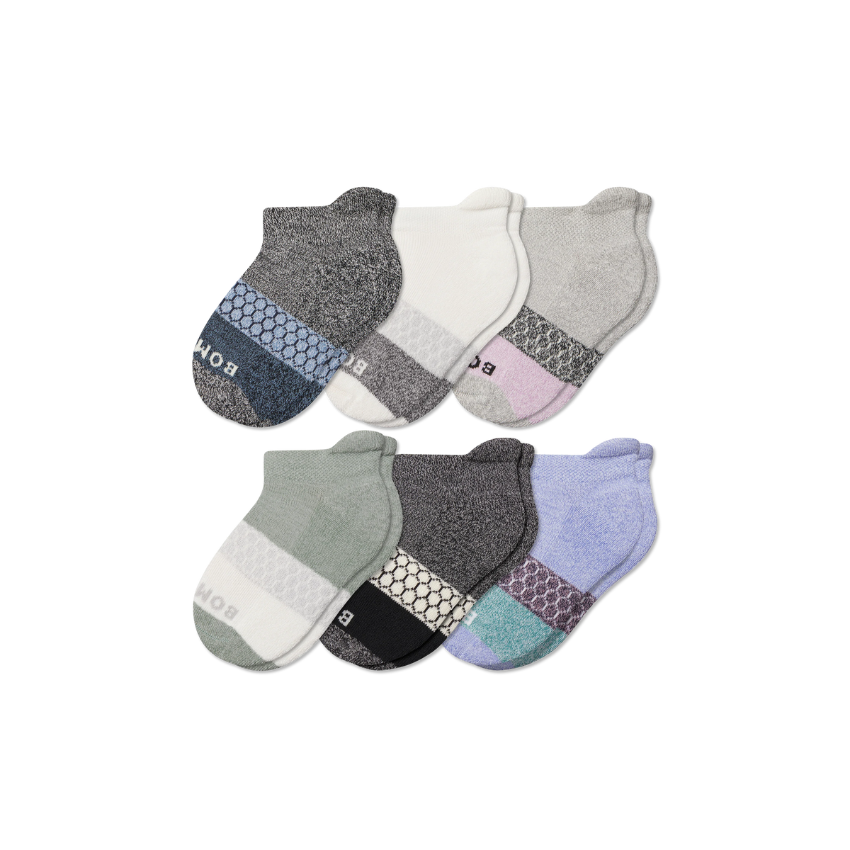 Junior Tri-Block Ankle Sock 6-Pack