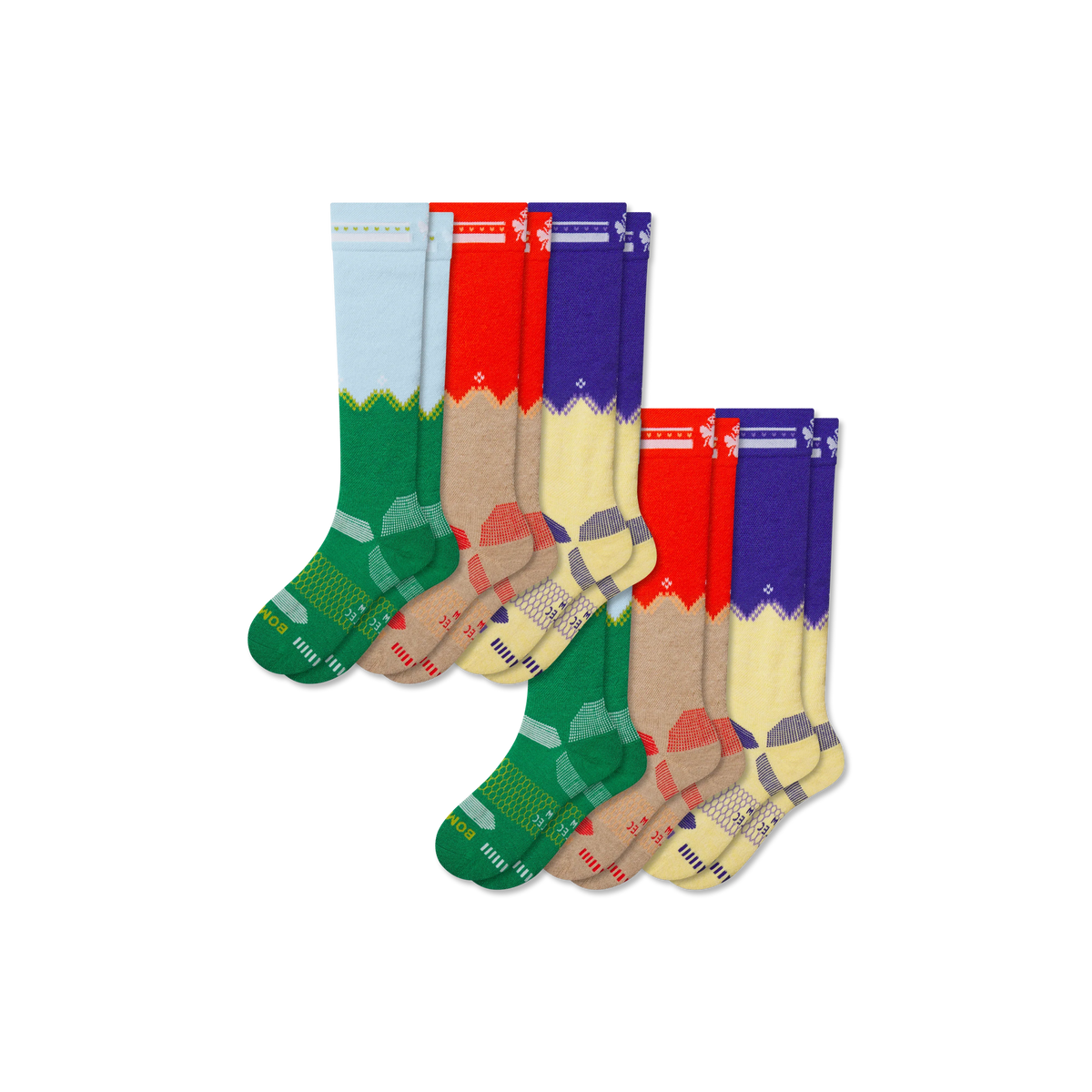 Youth Full-Cushion Merino Wool Blend Ski & Snowboard Sock 6-Pack