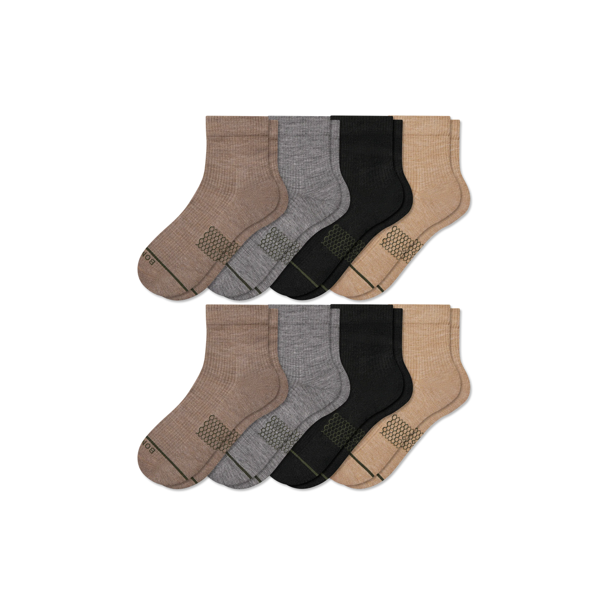 Women's Merino Wool Blend Modern Rib Quarter Sock 8-Pack